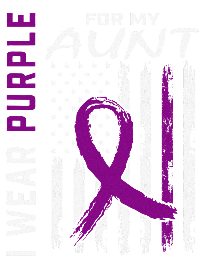 I Wear Purple For My Aunt Lupus Awareness American Flag T-Shirt