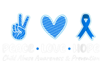 Peace Love Hope Abuse Awareness Prevention Blue Ribbon Gift V-Neck T-Shirt