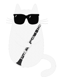 Funny Cat Wearing Sunglasses Playing Clarinet Musician Mousepad