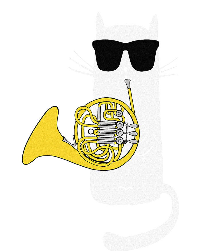 Funny Cat Wearing Sunglasses Playing French Horn Button