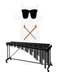 Funny Cat Wearing Sunglasses Playing Marimba T-Shirt