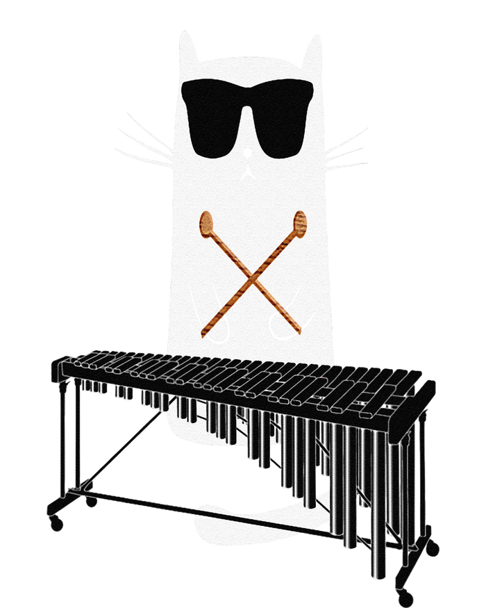 Funny Cat Wearing Sunglasses Playing Marimba T-Shirt