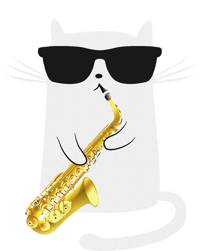 Funny Cat Wearing Sunglasses Playing Saxophone Gift T-Shirt