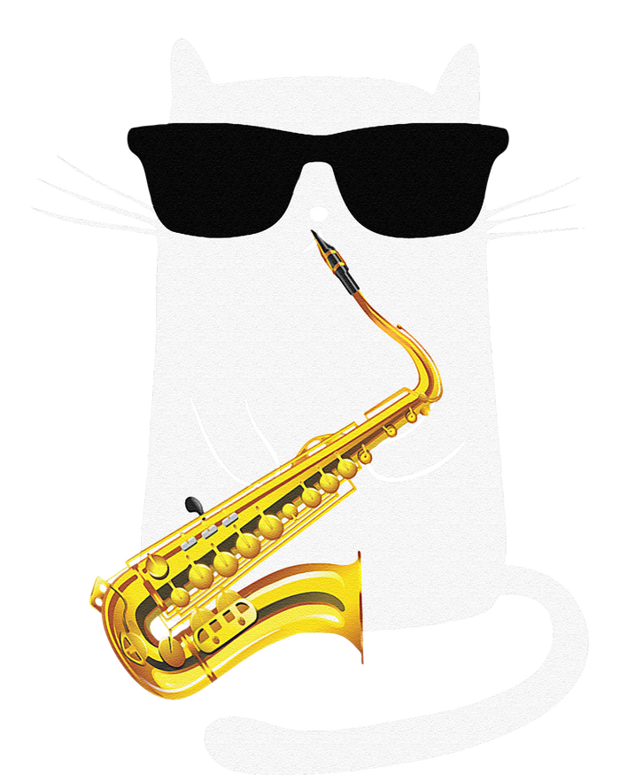 Funny Cat Wearing Sunglasses Playing Saxophone Sustainable Beanie