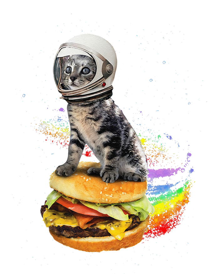 Funny Catronaut Cat Astronaut In Space Hamburger Astrocat T-Shirt