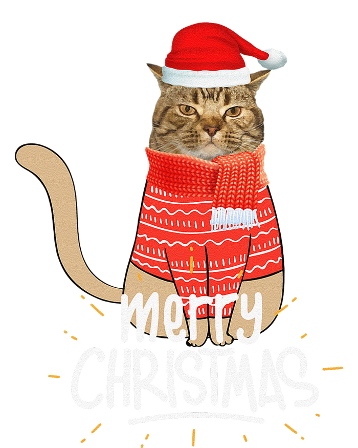 Funny Christmas Cat For Cat Lovers Santa Hat Merry Christmas Cooling Performance Crew T-Shirt