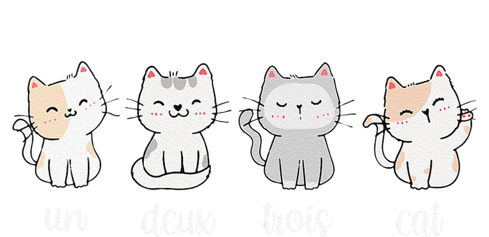 Funny Cute French Un Deux Trois Cat Kitten Lover T-Shirt