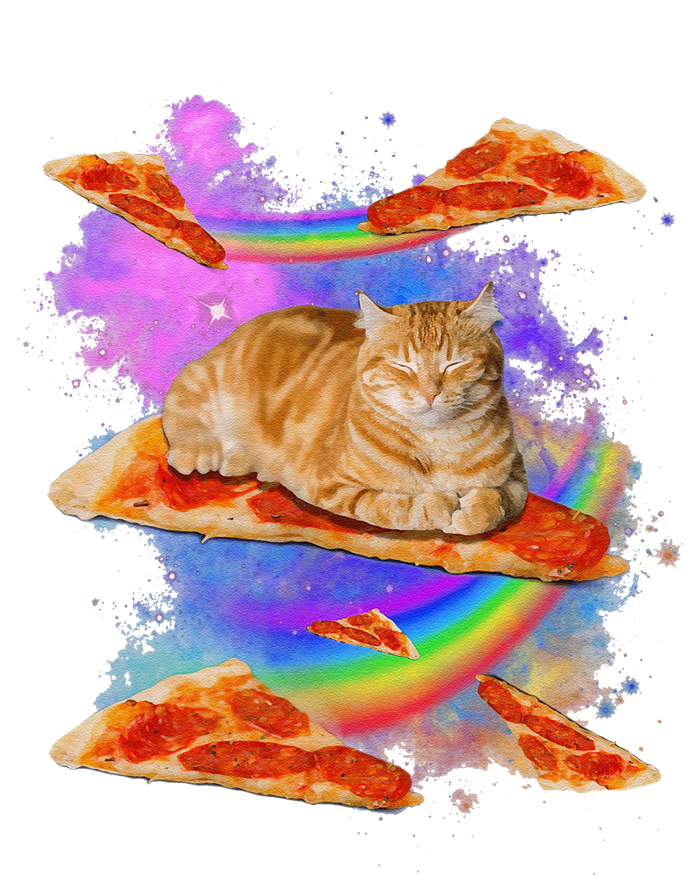 Funny Galaxy Cat In Space Cat Riding Pizza Yupoong Adult 5-Panel Trucker Hat