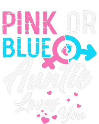 Pink Or Blue Auntie Loves You Gender Reveal Aunt Pom Pom 12in Knit Beanie