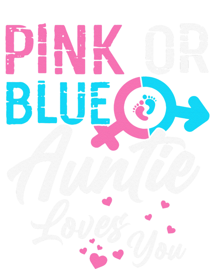 Pink Or Blue Auntie Loves You Gender Reveal Aunt Pom Pom 12in Knit Beanie