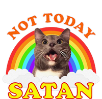 Not Today Satan Funny Rainbow Cat Meme T-Shirt