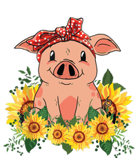 Cute Pig Bandana Sunflower Funny Farm Animal Lover Ladies Long Sleeve Shirt