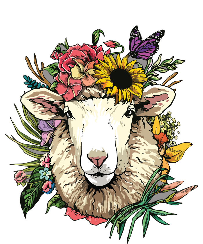 Floral Sheepp Spring Nature Farm Sheepp Lovers Kids Hoodie