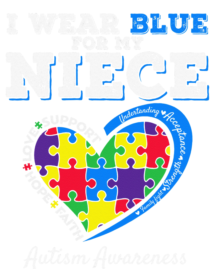 I Wear Blue For My Niece Aunt Uncle Autism Awareness Tie-Dye Long Sleeve Shirt