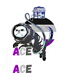 Asexual Astronaut Cat Retro Space Is My Place Ace Asexuality Gift T-Shirt