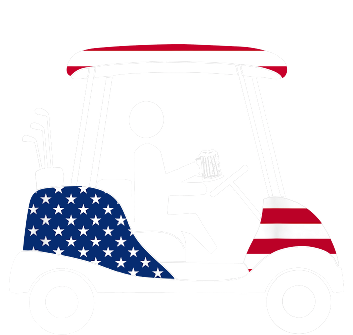 Golfing Beer Drinker | USA American Flag Golf Cart Gift T-Shirt