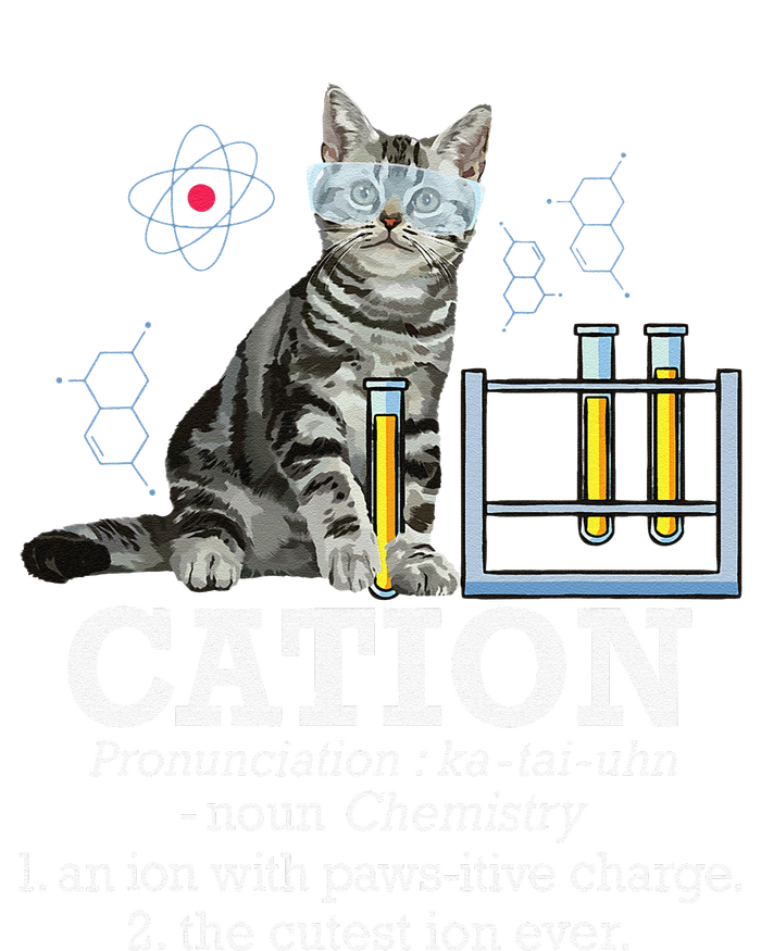 Cation Funny Chemistry Humor Science Teacher Cat Pun T-Shirt