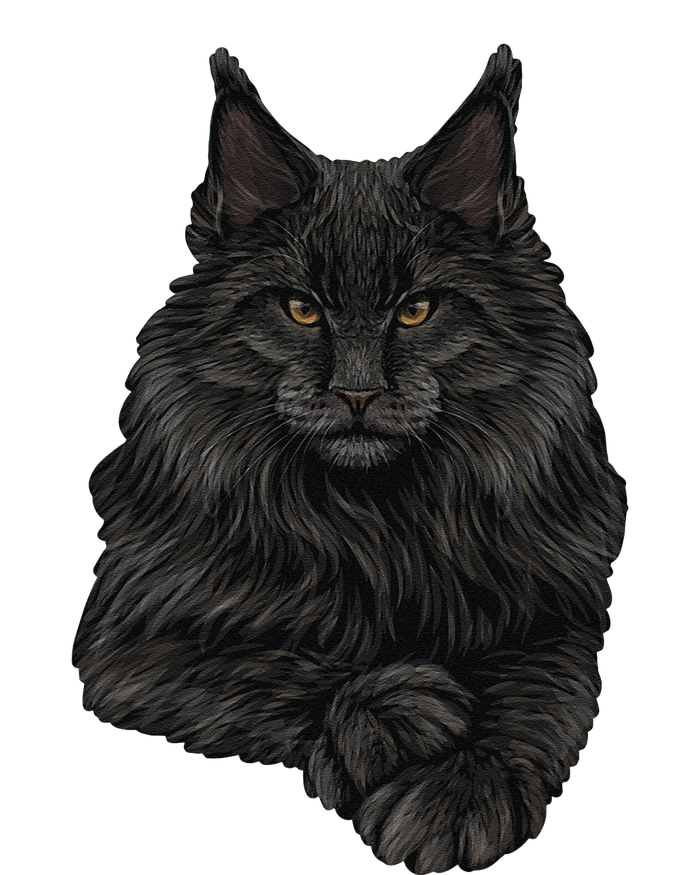 Realistic Cute Maine Coon Cat Sitting For Lovers Animals T-Shirt