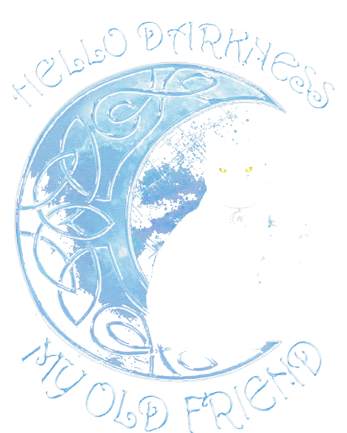 Hello Darkness My Old Friend Funny Cat Moon T-Shirt