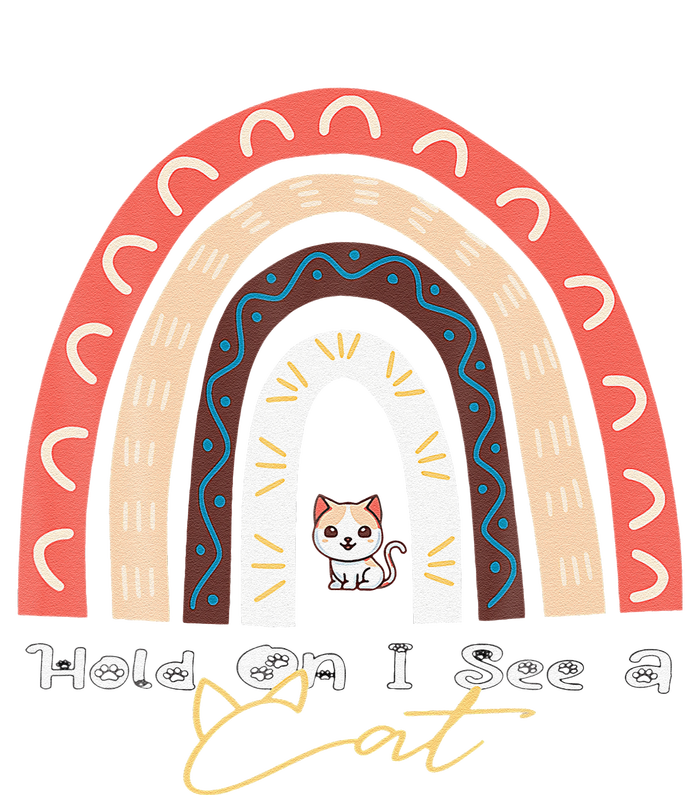 Hold On I See A Cat Cute Rainbow Cat T-Shirt