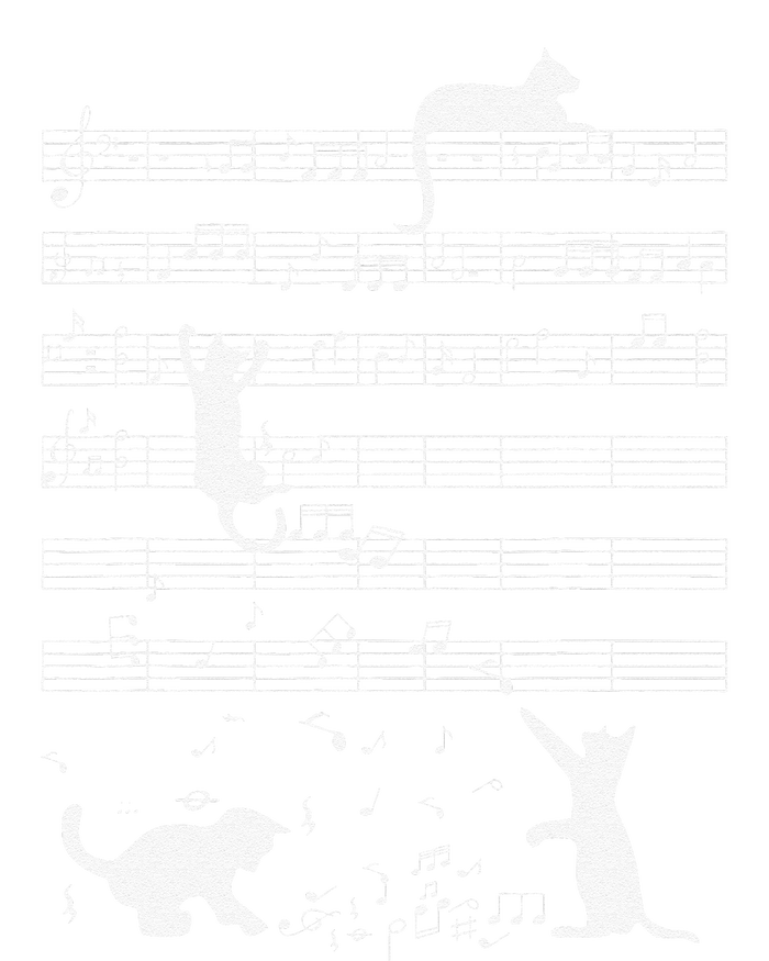 Cute Cat Kitty Playing Music Note Funny Clef Musician Art T-Shirt