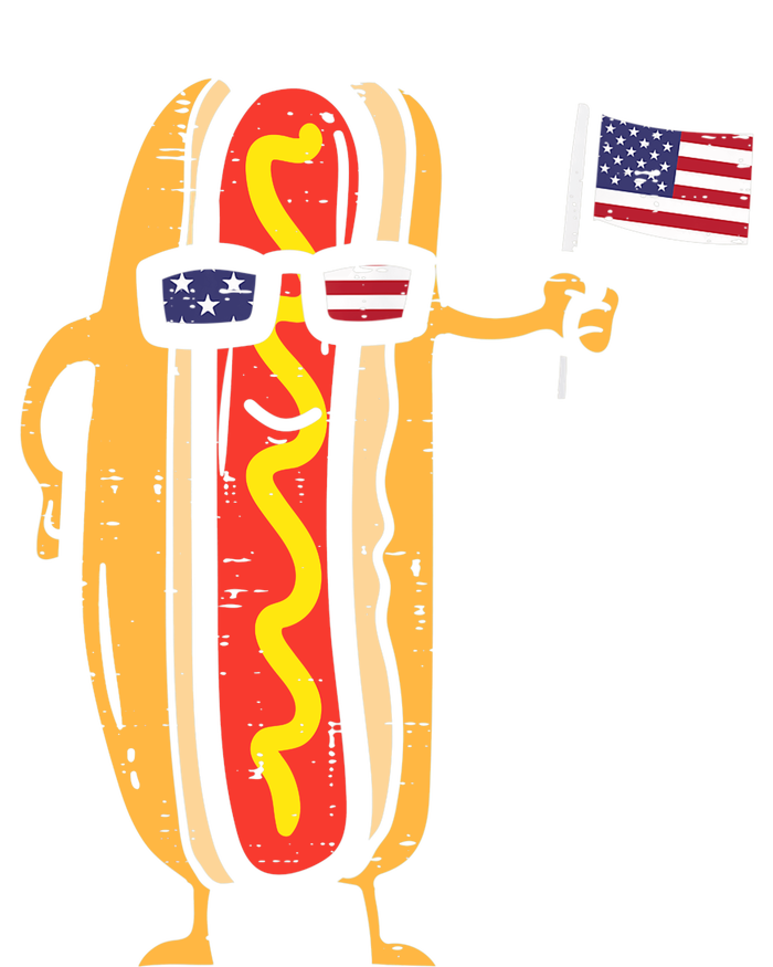 Hotdog Sunglasses American Flag USA Funny 4th Of July Fourth Women's Racerback Tank