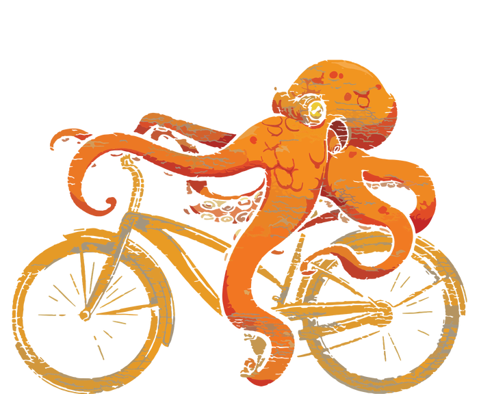 Octopus Riding Bicycle Octopus Poster