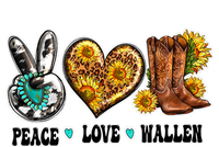 Peace Love Leopard Morgan Country Western Cowboy Boots Hat Full Zip Hoodie