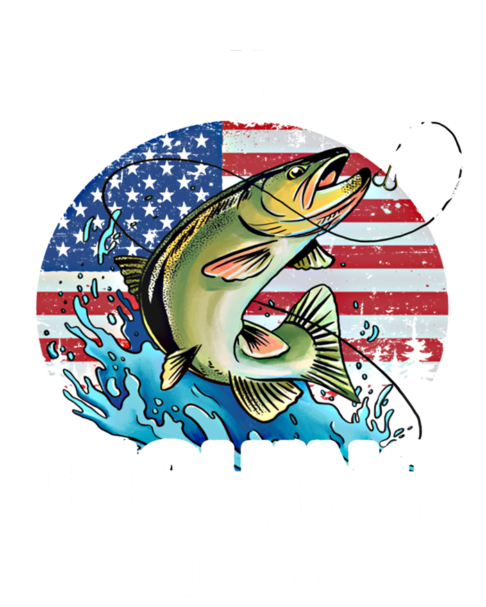 Father Husband Fishing Legend American Flag Dad Fishing Gift Button