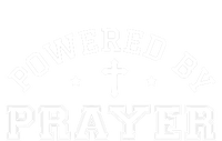 Powered By Prayer Praying Christian Cross Jesus Follower Gift Women's Tri-Blend 3/4-Sleeve Raglan Shirt