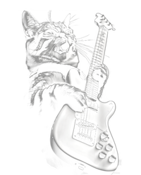 Rock Cat Playing Guitar Funny Guitar Cat Guitarist T-Shirt