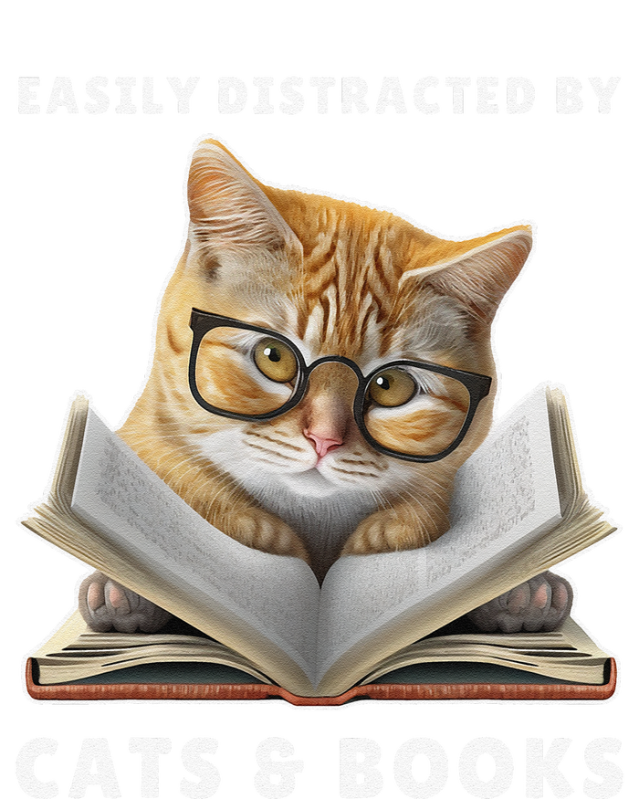 Easily Distracted By Cats And Books Cat Book Lover Club Hoodie