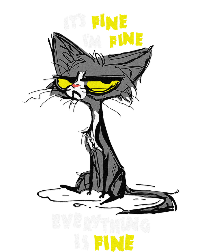 Im Fine Funny Sarcastic Cat T-Shirt