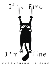 Its Fine Im Fine Everything Is Fine Funny Black Cat Lover Softstyle Adult Sport Polo