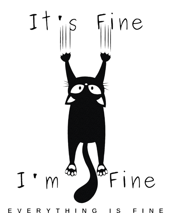 Its Fine Im Fine Everything Is Fine Funny Black Cat Lover Softstyle Adult Sport Polo