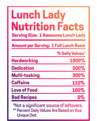 Funny Lunch Lady Nutrition Facts School Cafeteria Cooks Cool Gift T-Shirt