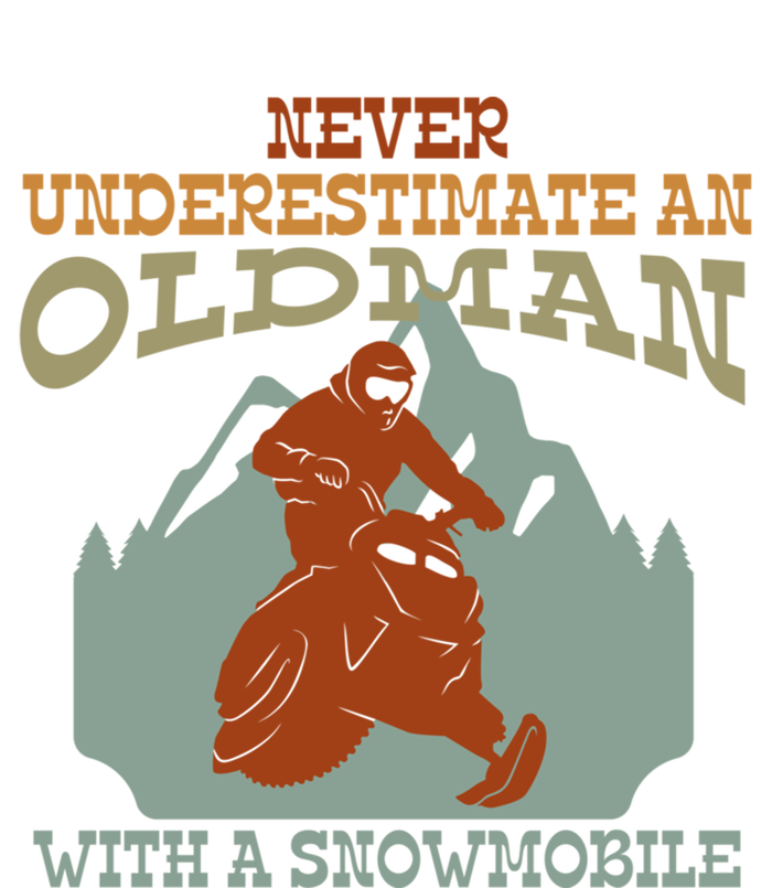 Cool Print Never Underestimate An Old With A Snowmobile Gift Kids Long Sleeve Shirt