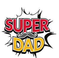 Super Dad With Moustache Fathers Day Button