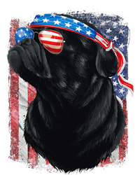 Black Pug 4th of July Dog Mom Dog Dad USA Flag Funny Pug Poster