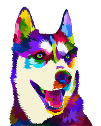 Husky Colorful Pop Art Portrait For Dog Owners Chukcha Sibe T-Shirt