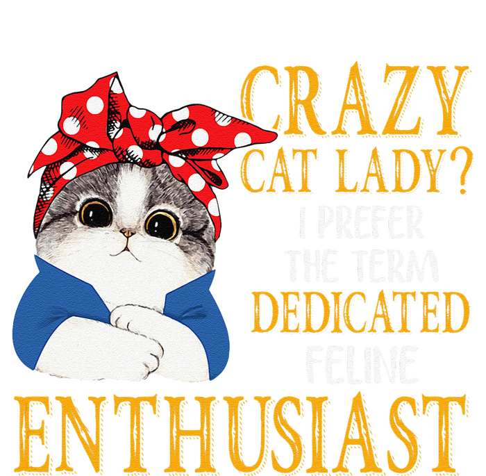 Womens Crazy Cat Lady I Prefer The Term Dedicated Feline Enthusiast T-Shirt