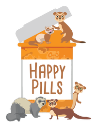 Happy Pills Ferret Zoo Animal Lover Pet Owner Flexfit Unipanel Trucker Cap