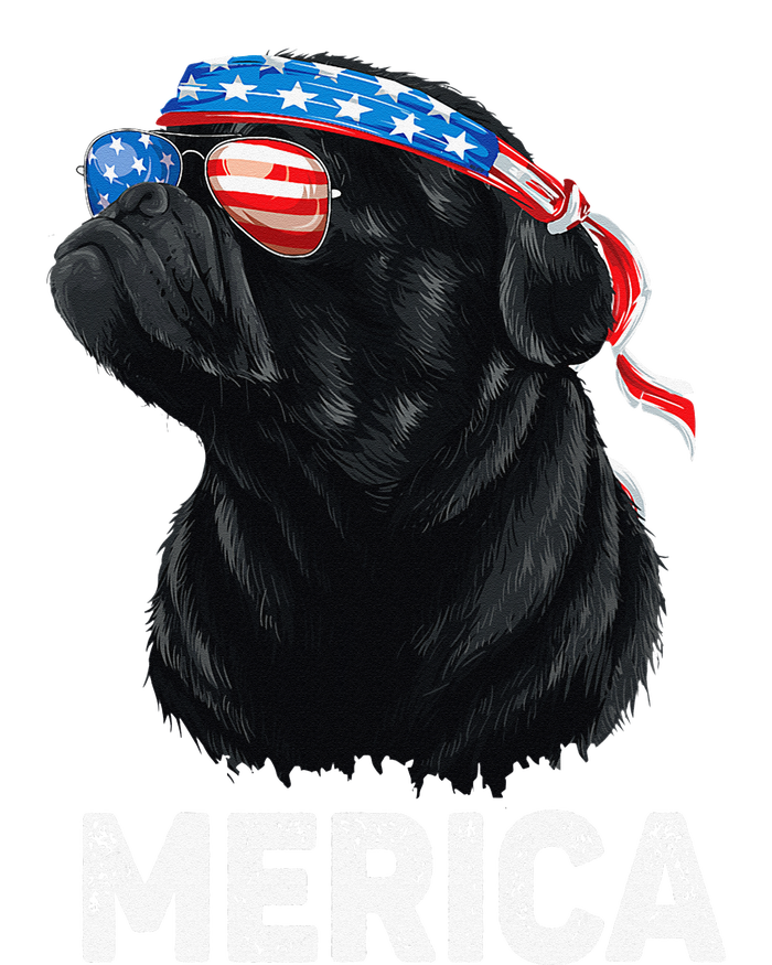 4th of July Dog Mom Dog Dad Merica USA Flag Funny Black Pug Toddler Long Sleeve Shirt