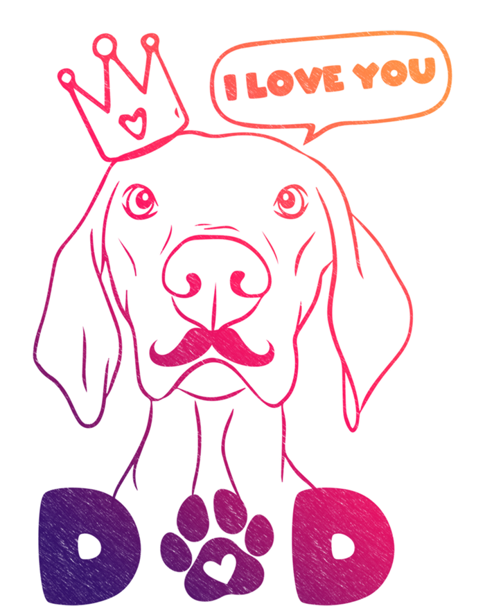 Funny Dog In Crown And Mustache I Love You Dad Gift Full-Length Apron With Pockets