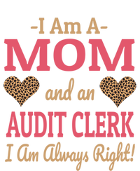 Audit Clerk Mom Leopard Print Hearts Funny Saying Gift T-Shirt