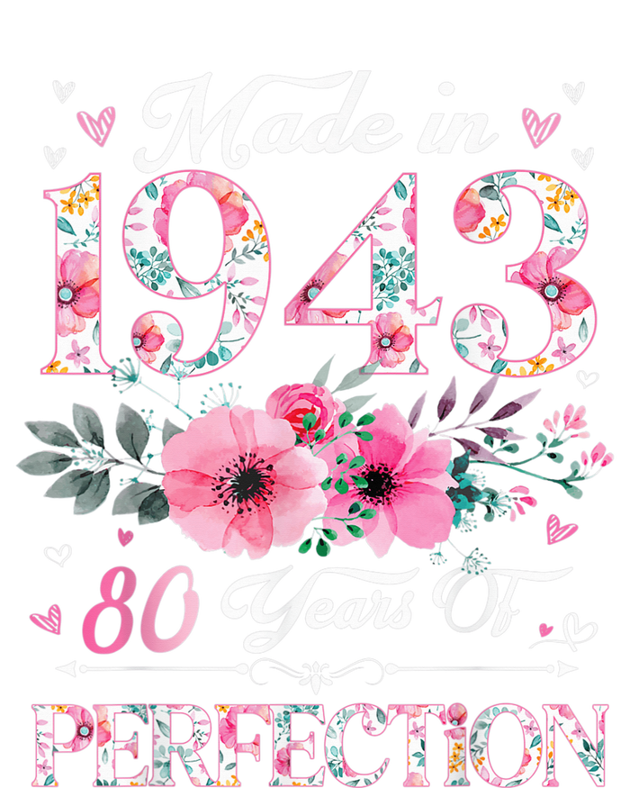 80 Year Old Made In 1943 Floral 80th Birthday Gifts wo Tank Top