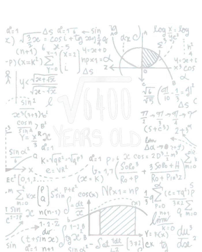 Square Root of 6400: 80 Years Old - 80th Birthday V-Neck T-Shirt