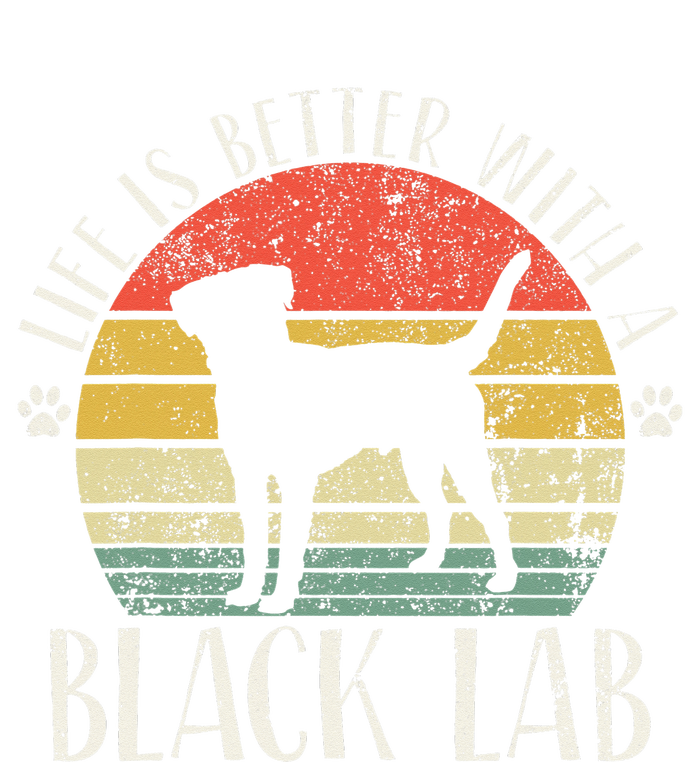 Life is Better with Labrador Retro Golden Black Lab Dad Mom Ladies Long Sleeve Shirt