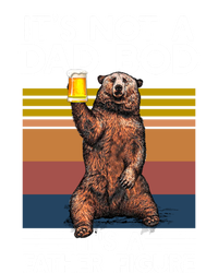 Its Not A Dad Bod Its Father Figure Funny Bear Beer Lovers Gift Striped Beanie with Solid Band