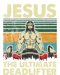 Jesus The Ultimate Deadlifter Funny Christian Workout Jesus Gift Striped Beanie with Solid Band